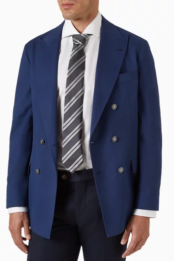 Striped Textured Neck Tie in Silk