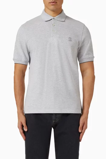 Logo Polo Shirt in Cotton Piqué