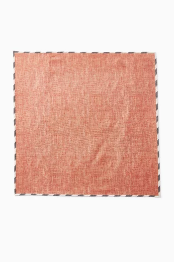 Striped-trim Pocket Square in Silk