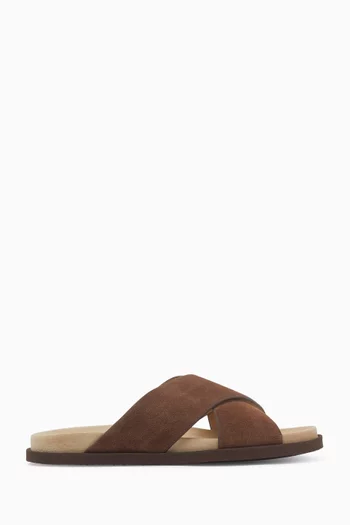Criss-cross Slides in Suede