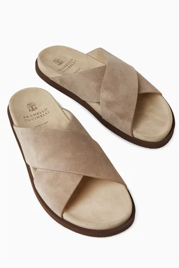 Criss-cross Slides in Suede