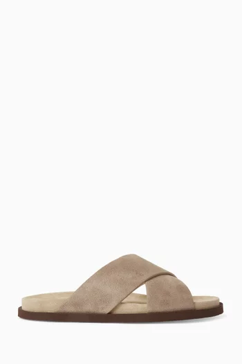 Criss-cross Slides in Suede