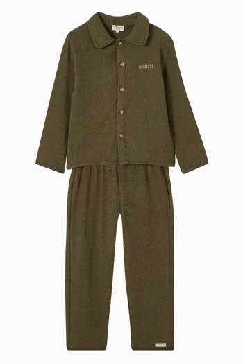 بنطال إستيان بقصة ساق مستقيمة مزيج قطن