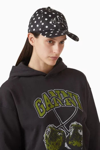 كاب مطرز بشعار الماركة نايلون بنقشة منقطة