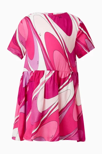 فستان بنقشة تجريدية