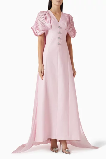 Lille Drape Gown in Crepe & Organza