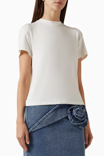 تي شيرت بحافة بنمط وشاح