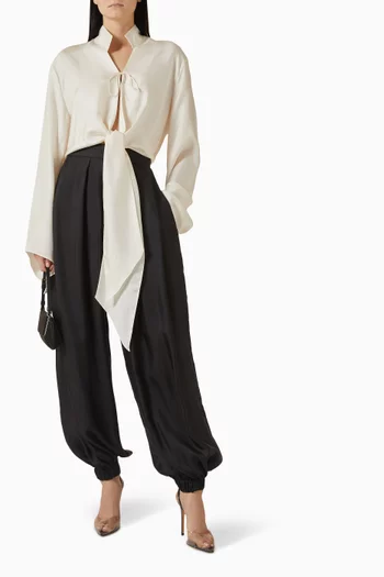 Bazar Wide-leg Pants in Silk