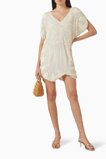 Cleo Embroidered Dress in Georgette