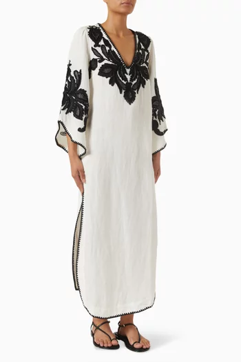 Hadiya Kaftan in Linen Blend