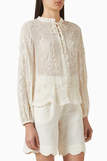 Ultane Sheer Embellished Top in Georgette