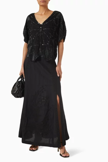 Marylene Skirt in Linen Blend