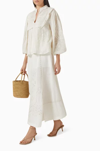 Marylene Skirt in Linen Blend