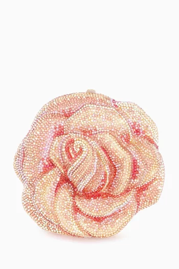 Rose Apricot Crystal Clutch Bag