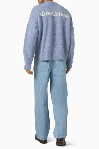 سترة منسوجة بفتحة رقبة مستديرة موهير