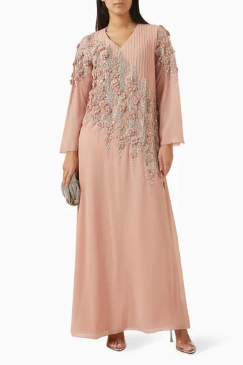 Embellished Kaftan in Crepe