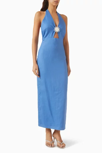 Orly Open-back Dress in Linen