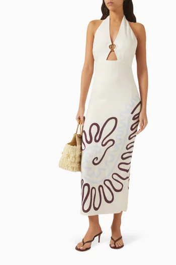 Clara Open-back Dress in Linen