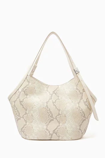 Tulip Tote Bag in Snake-embossed Leather