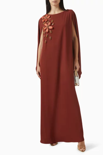 Embellished Kaftan in Crepe