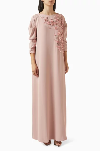 Embellished Kaftan in Crepe
