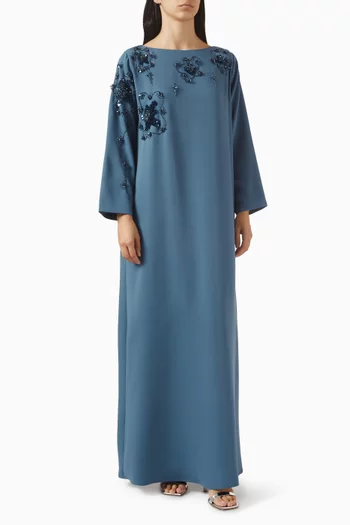 Embellished Kaftan in Crepe