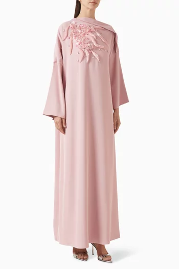 Embellished Kaftan in Crepe