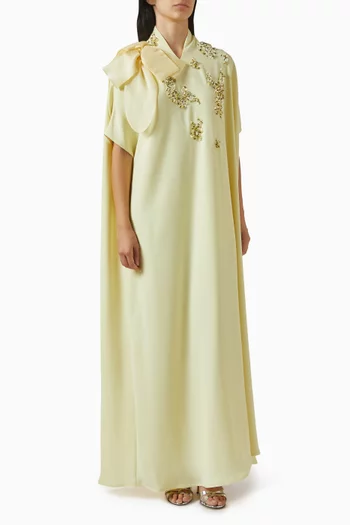 Embellished Kaftan in Crepe