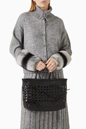 Biscuit Tote Bag in Braided Leather