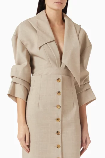 بودي سوت بقصة ضيقة مزيج صوف