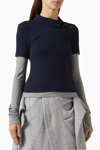 Layered Polo Shirt in Cotton