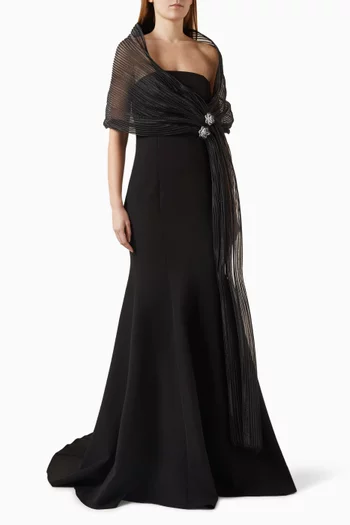 فستان سهرة بكاب