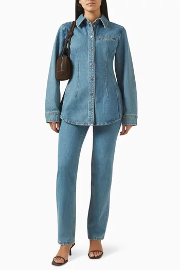 قميص بصف أزرار دينم