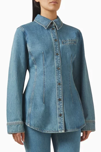 قميص بصف أزرار دينم