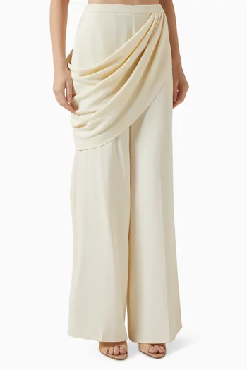 Draped Wide-leg Pants