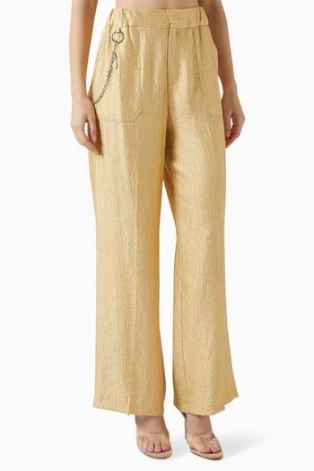 Textured Chain Wide-leg Pants