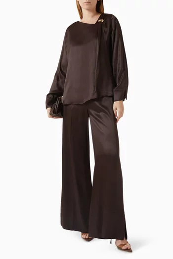 Hardware-detail Blouse in Satin
