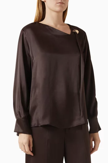 Hardware-detail Blouse in Satin