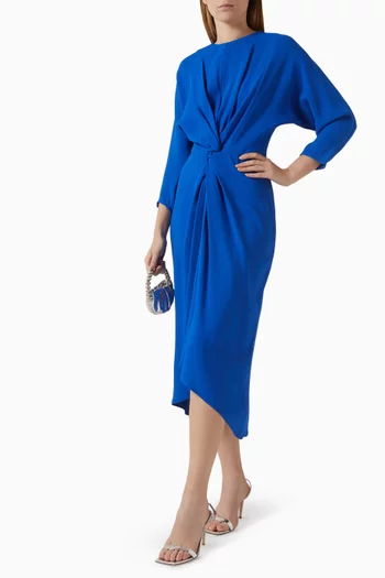 Twisted-front Midi Dress