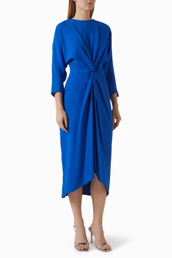 Twisted-front Midi Dress