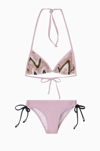 طقم بيكيني هارييت مزين بنقشة