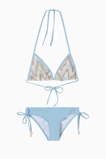 طقم بيكيني يولاندا مزين بنقشة