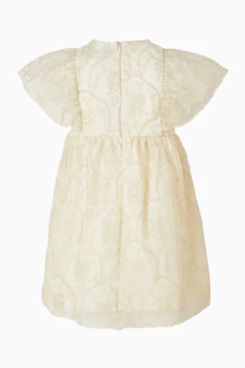 فستان مطرز بشعار الماركة