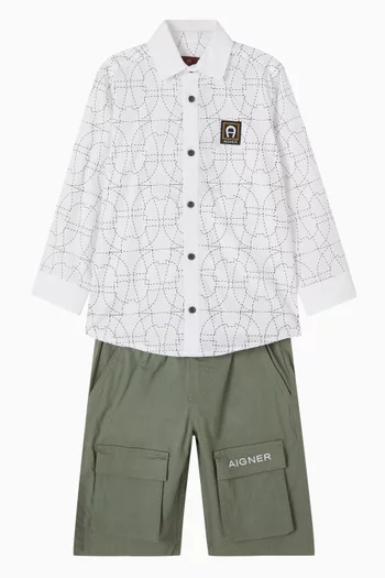 Logo-print Shirt in Cotton-poplin