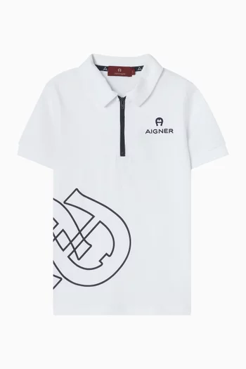Criss-cross Logo-print Polo T-shirt