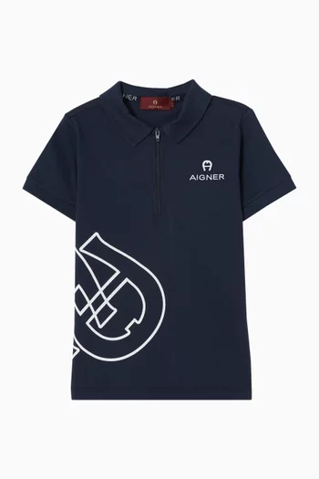 Criss-cross Logo-print Polo T-shirt