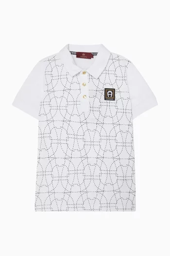 Logo-print Polo Shirt in Cotton