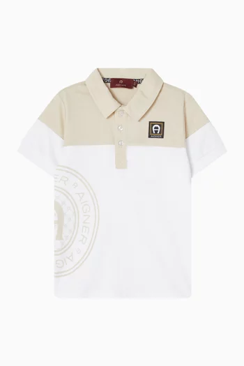 Logo-print Polo Shirt in Cotton