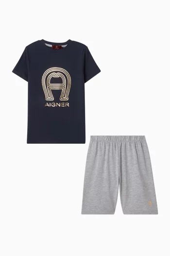 Logo-print Pyjama Set in Cotton