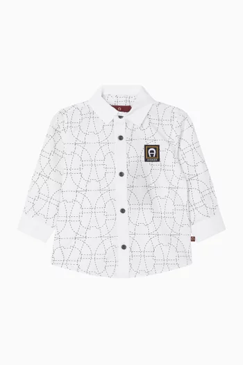 Logo-print Shirt in Cotton-poplin